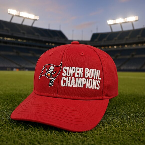 NFL Tampa Bay Buccaneers Super Bowl Champions Hat #58 Barrett Adjustable Red - Picture 1 of 10